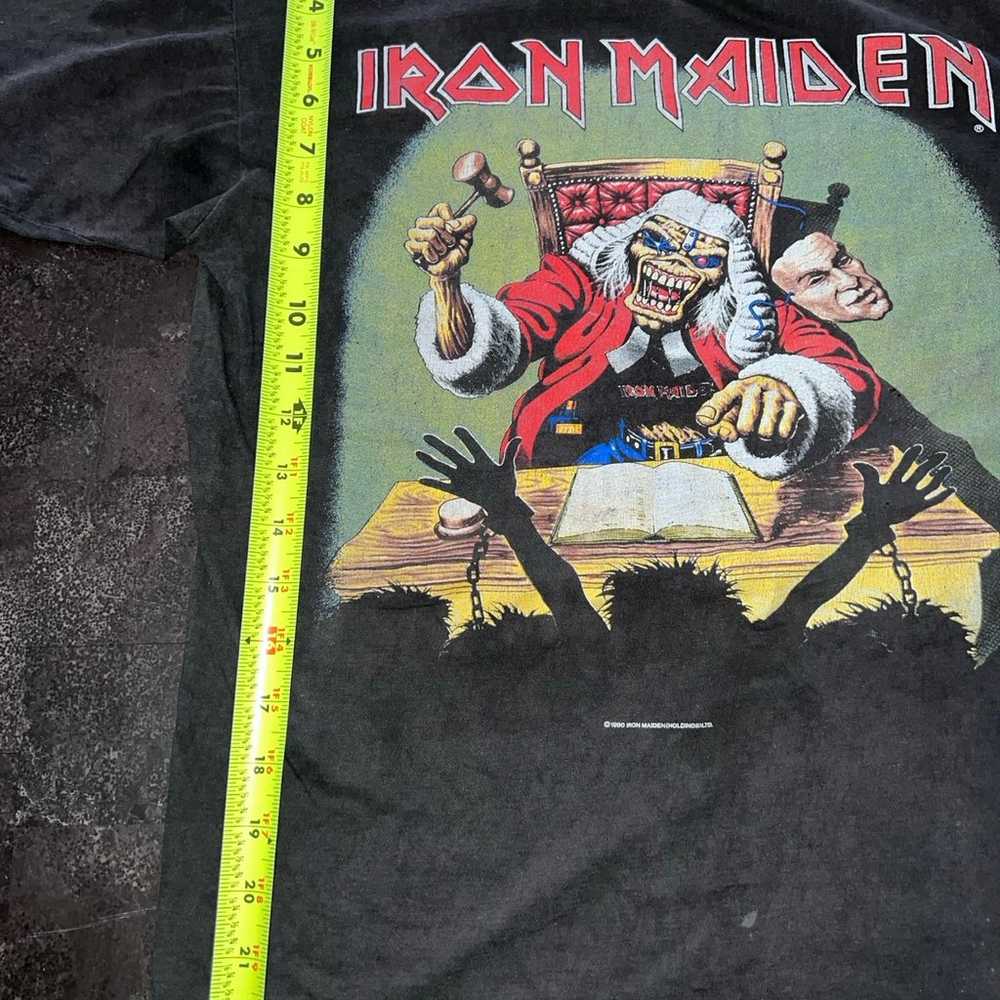 1990 Iron Maiden Deaf Sentence T-Shirt Size Medium - image 6