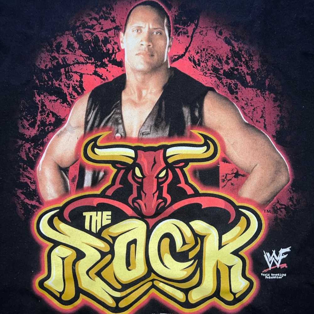 2002 WWF The Rock Double Side T-Shirt Adult SZ La… - image 2