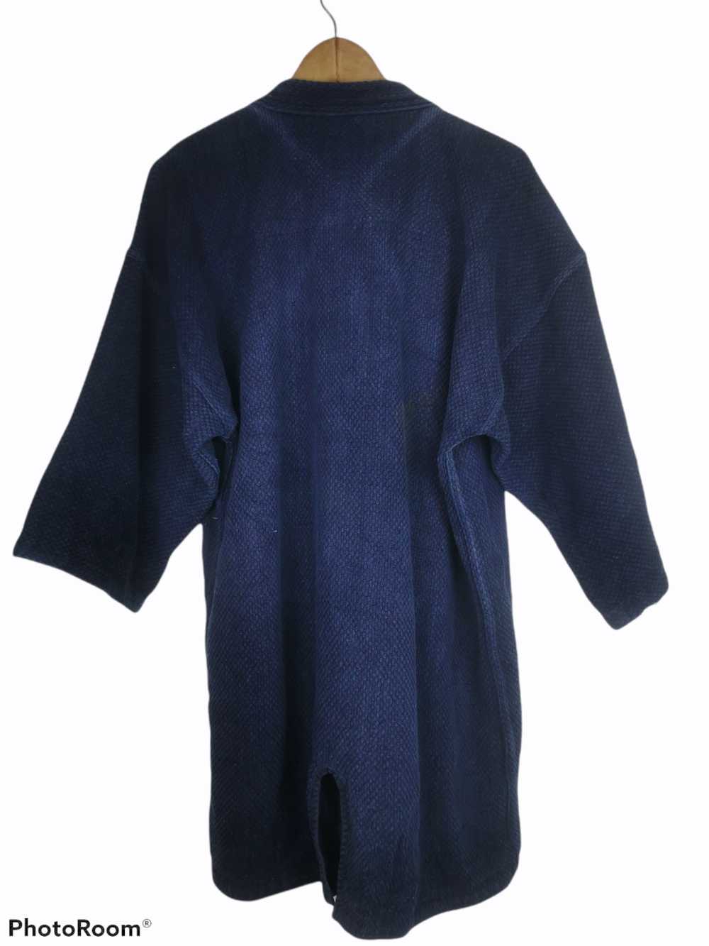 Cardigan - Vintage Indigo Woven Cardigan Kimono J… - image 5