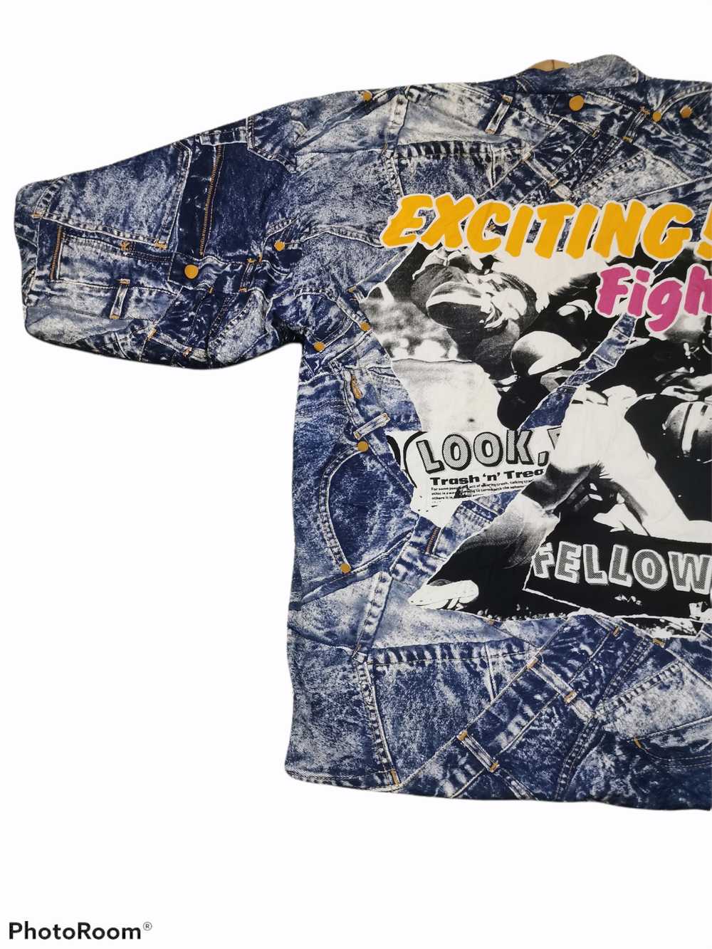 Vintage - Dak Ridge Denim Motive Full Print Kimono - image 3