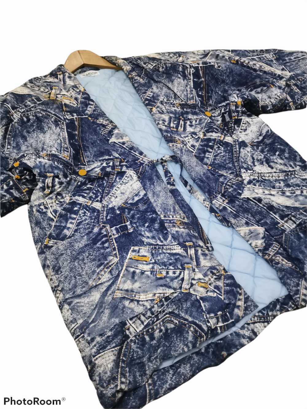 Vintage - Dak Ridge Denim Motive Full Print Kimono - image 5