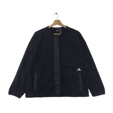 Adidas Vintage ADIDAS Button Up Sherpa Black Swea… - image 1