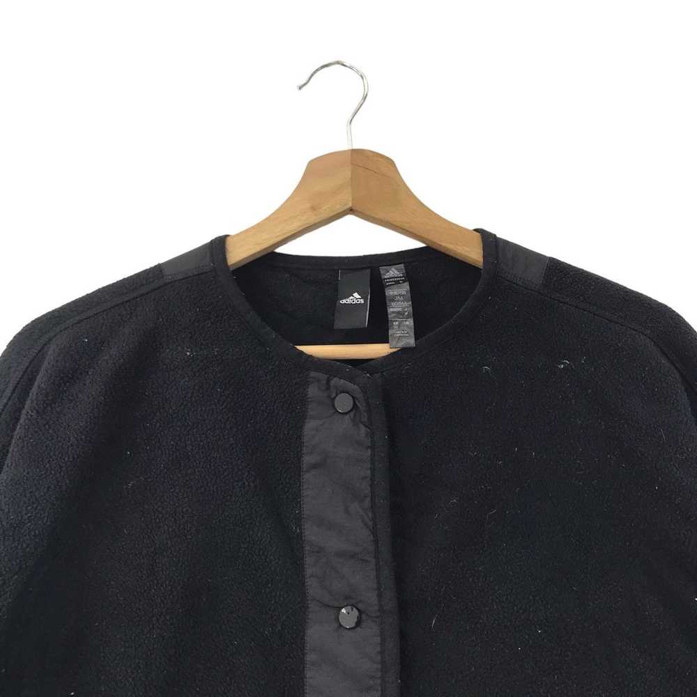 Adidas Vintage ADIDAS Button Up Sherpa Black Swea… - image 2