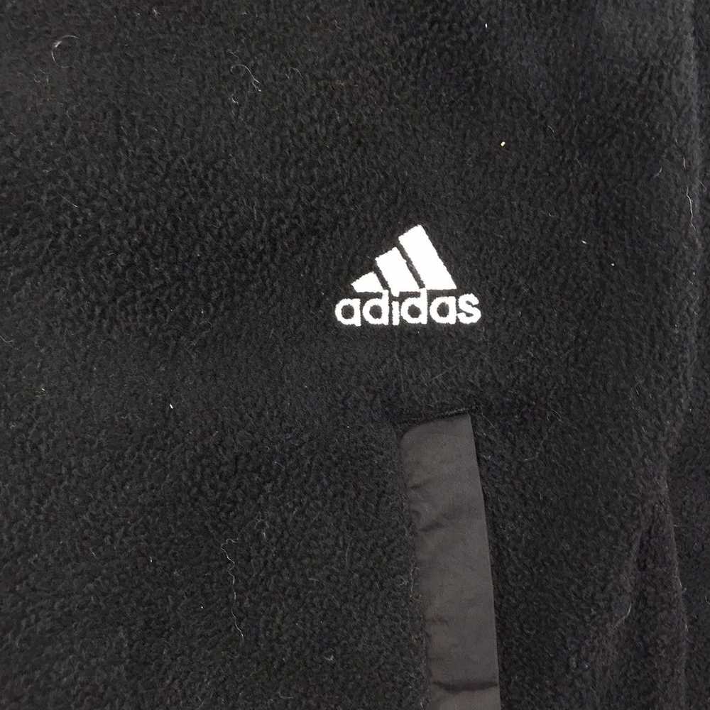 Adidas Vintage ADIDAS Button Up Sherpa Black Swea… - image 4