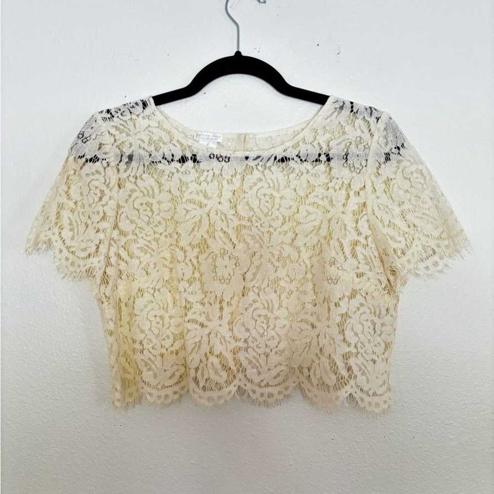 Jenny Yoo Kenzie Lace Top in Ivory - image 3