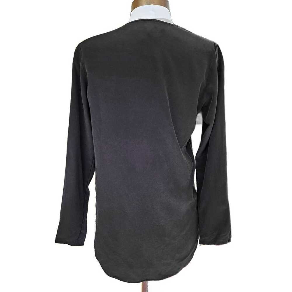 ALEXIS Black Silk V-neck Blouse Size Long Sleeve … - image 3