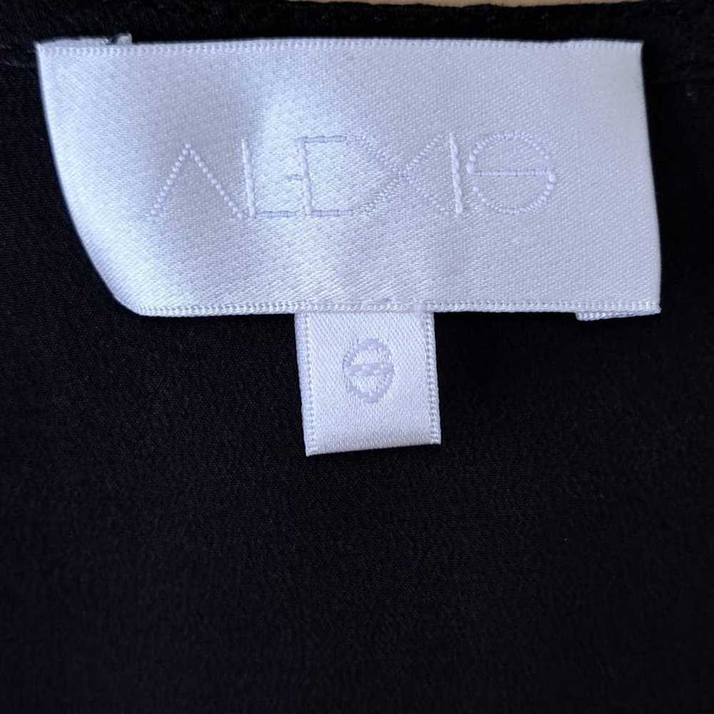 ALEXIS Black Silk V-neck Blouse Size Long Sleeve … - image 4