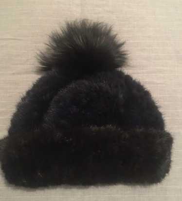 Designer × Luxury Pologeorgis Knit Mink Hat With F