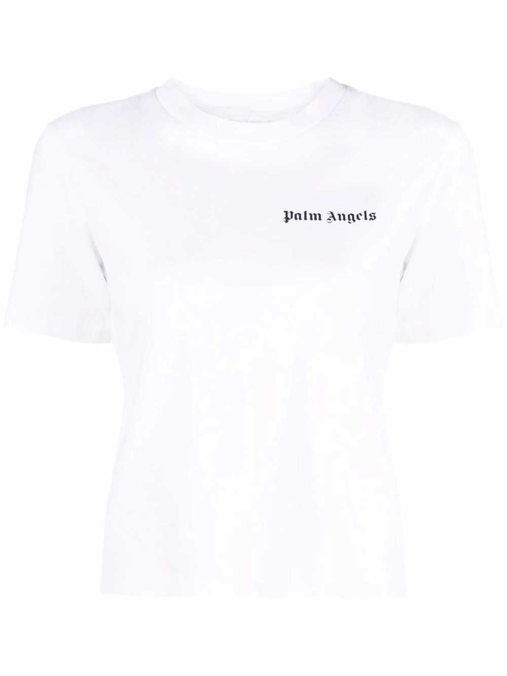 Palm Angels o1mle0524 Logo Fitted T-Shirt in White - image 1