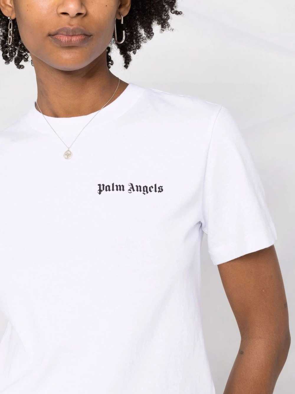 Palm Angels o1mle0524 Logo Fitted T-Shirt in White - image 4