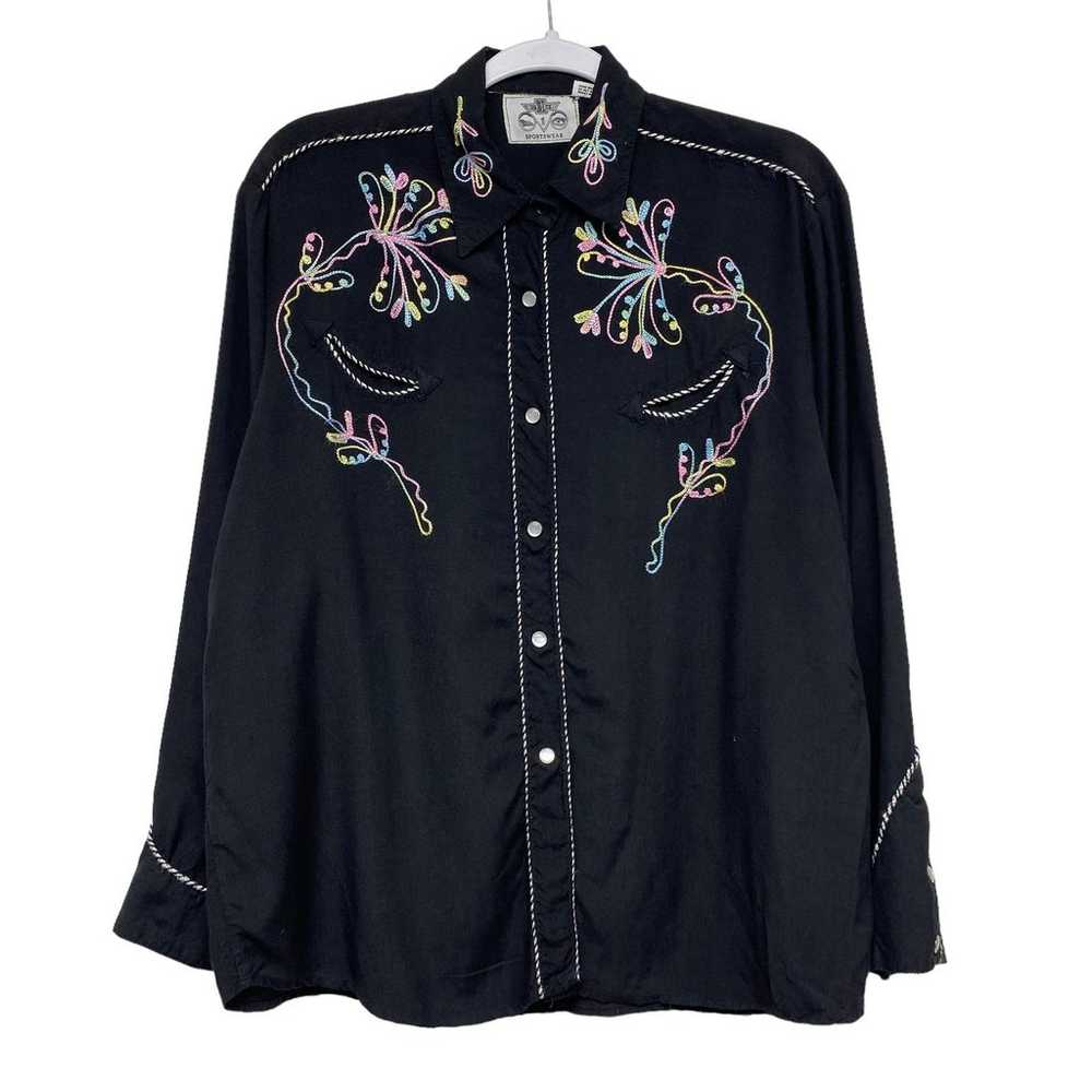 Vintage Tonite Womens L Colorful Embroidered West… - image 1