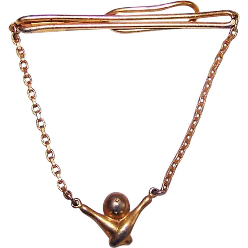 Swank Bowling Ball & Pins Tie Clip - image 1