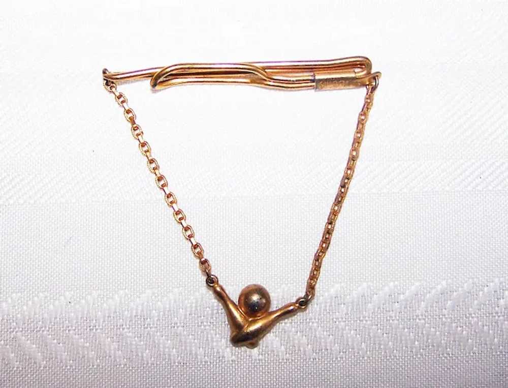 Swank Bowling Ball & Pins Tie Clip - image 2