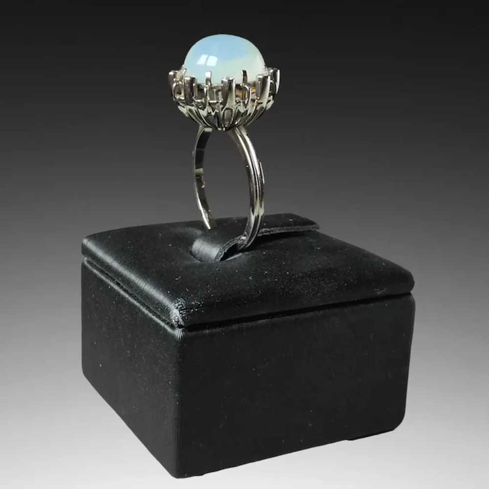 A Mid-century Vintage Moonstone And Diamond Ring - image 3