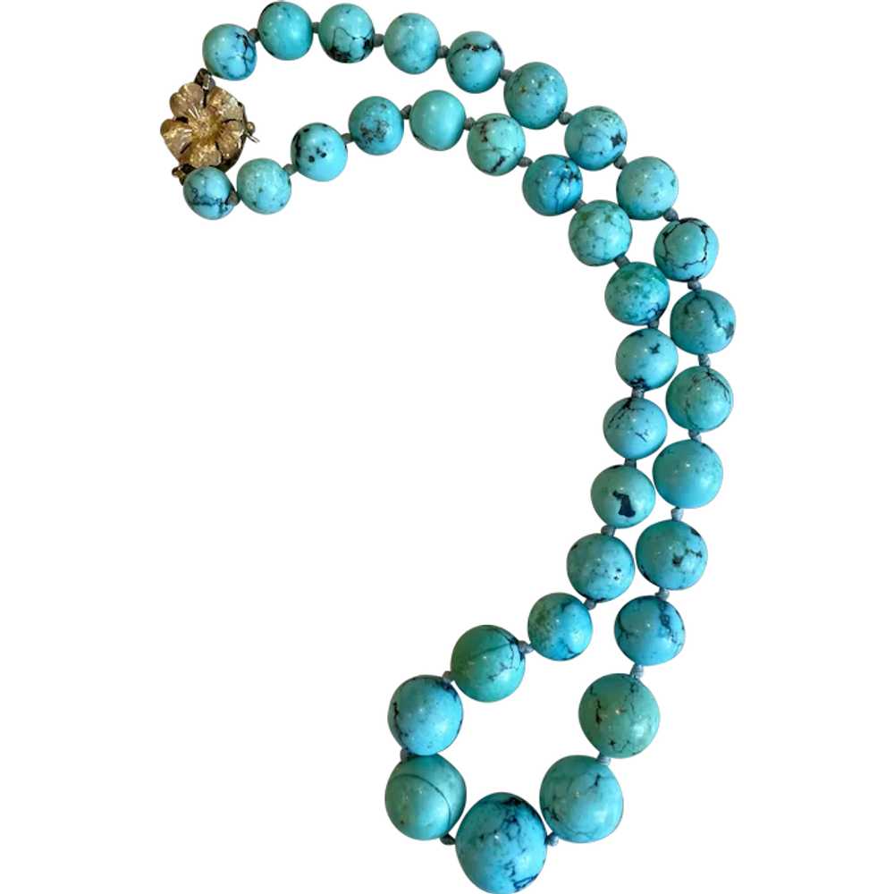 Exquisite Persian Turquoise Bead Necklace - image 1