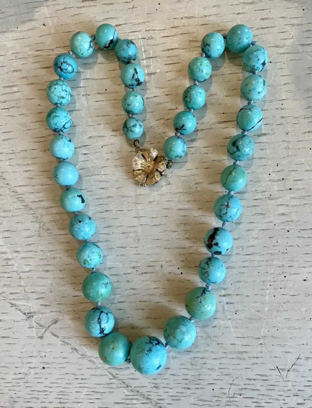 Exquisite Persian Turquoise Bead Necklace - image 3