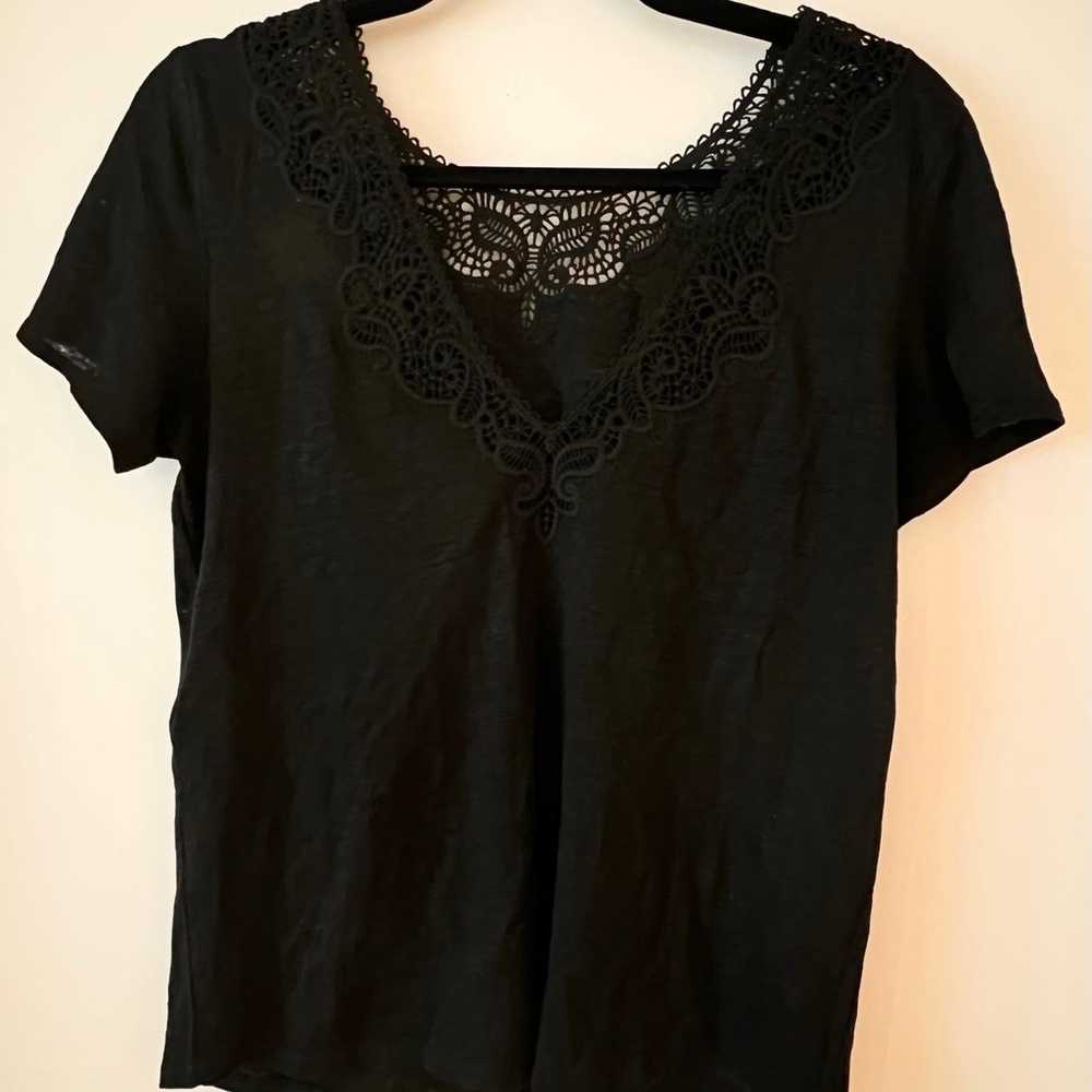 Sézane Mina Black Linen T-Shirt - image 3