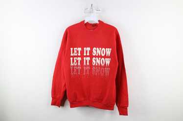 Vintage Vintage 80s Out Let It Snow Christmas Swe… - image 1