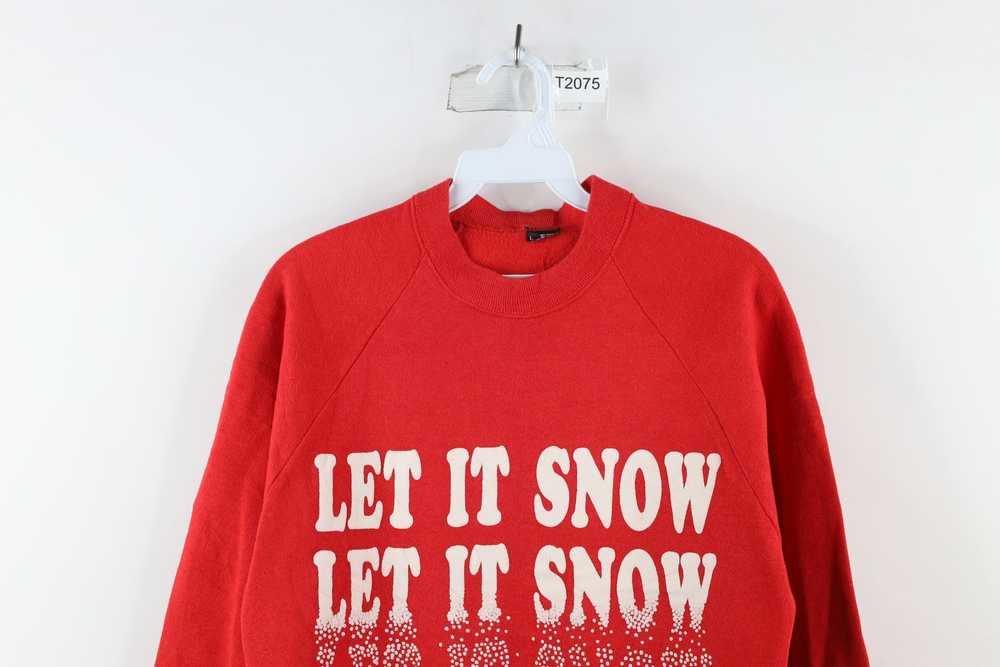 Vintage Vintage 80s Out Let It Snow Christmas Swe… - image 2