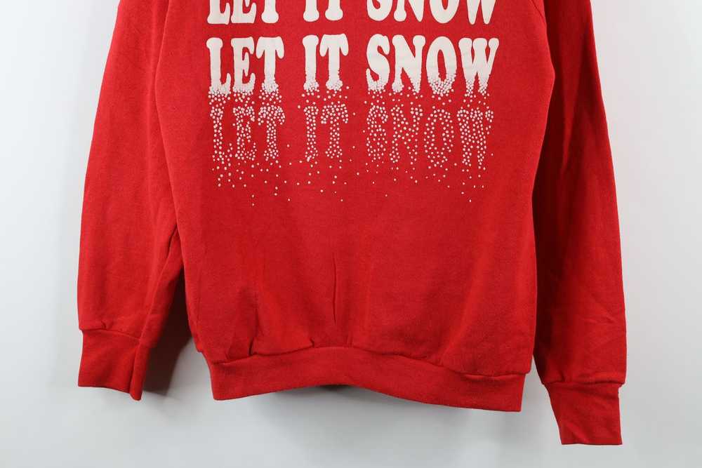 Vintage Vintage 80s Out Let It Snow Christmas Swe… - image 3