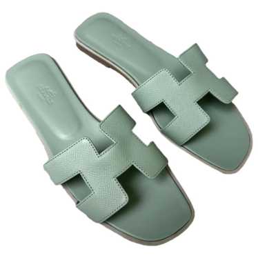 Hermès Oran leather flip flops - image 1