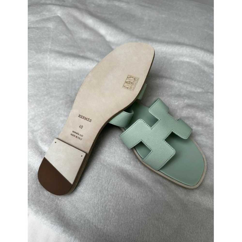 Hermès Oran leather flip flops - image 3