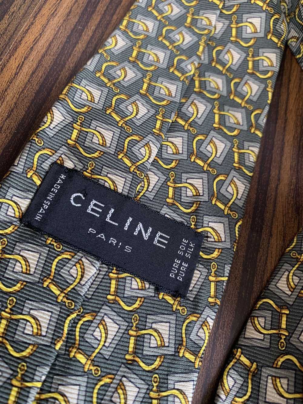 Celine Silk Neck Tie - image 4