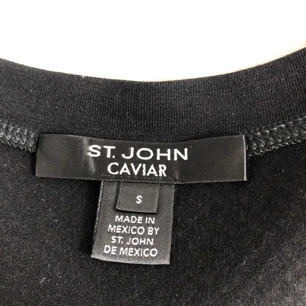 St John Caviar Black Tank Top Designer Shimmer Sl… - image 9