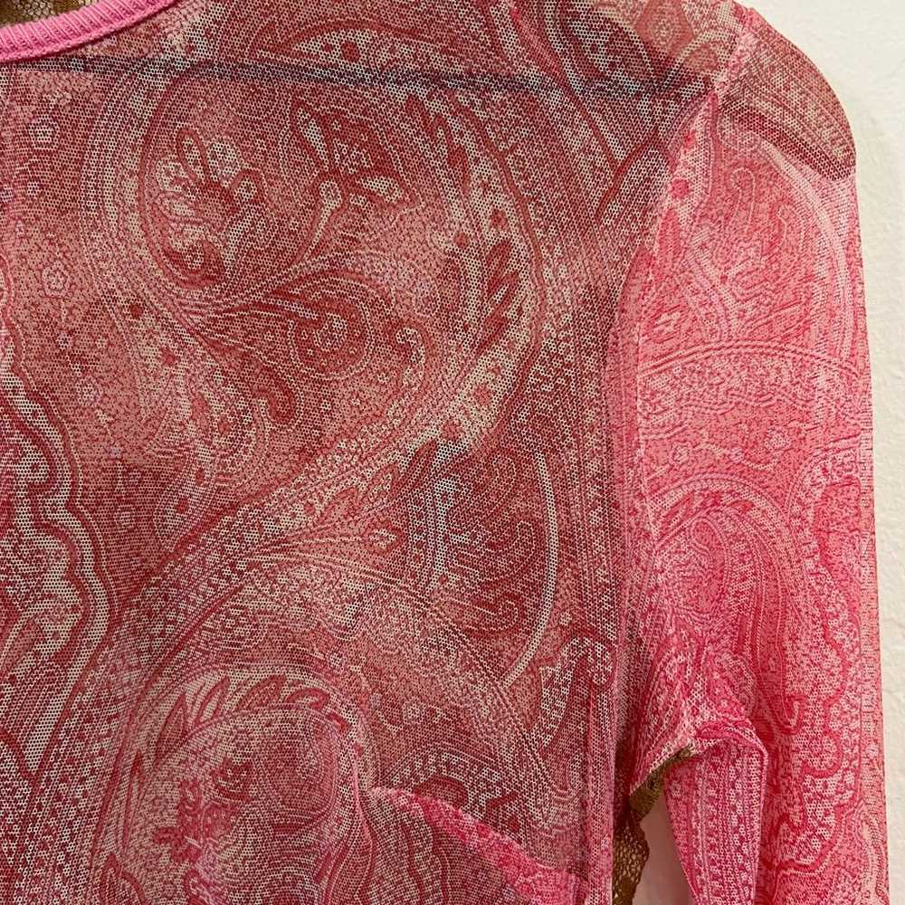 Dolce & Gabbana Vintage Pink Paisley Mesh & Brown… - image 4