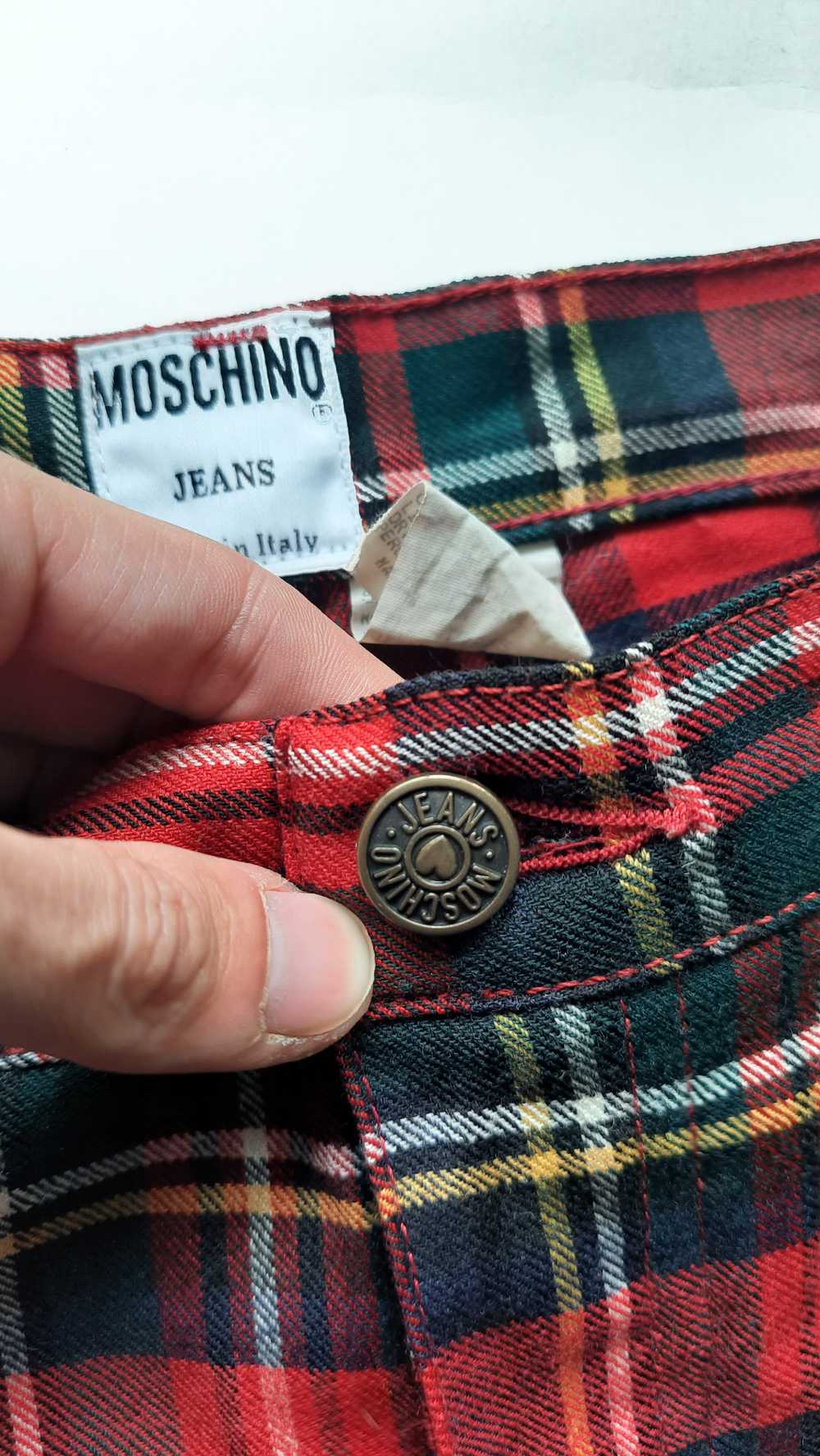 Vintage - Moschino Jeans Tartan Trousers - image 3