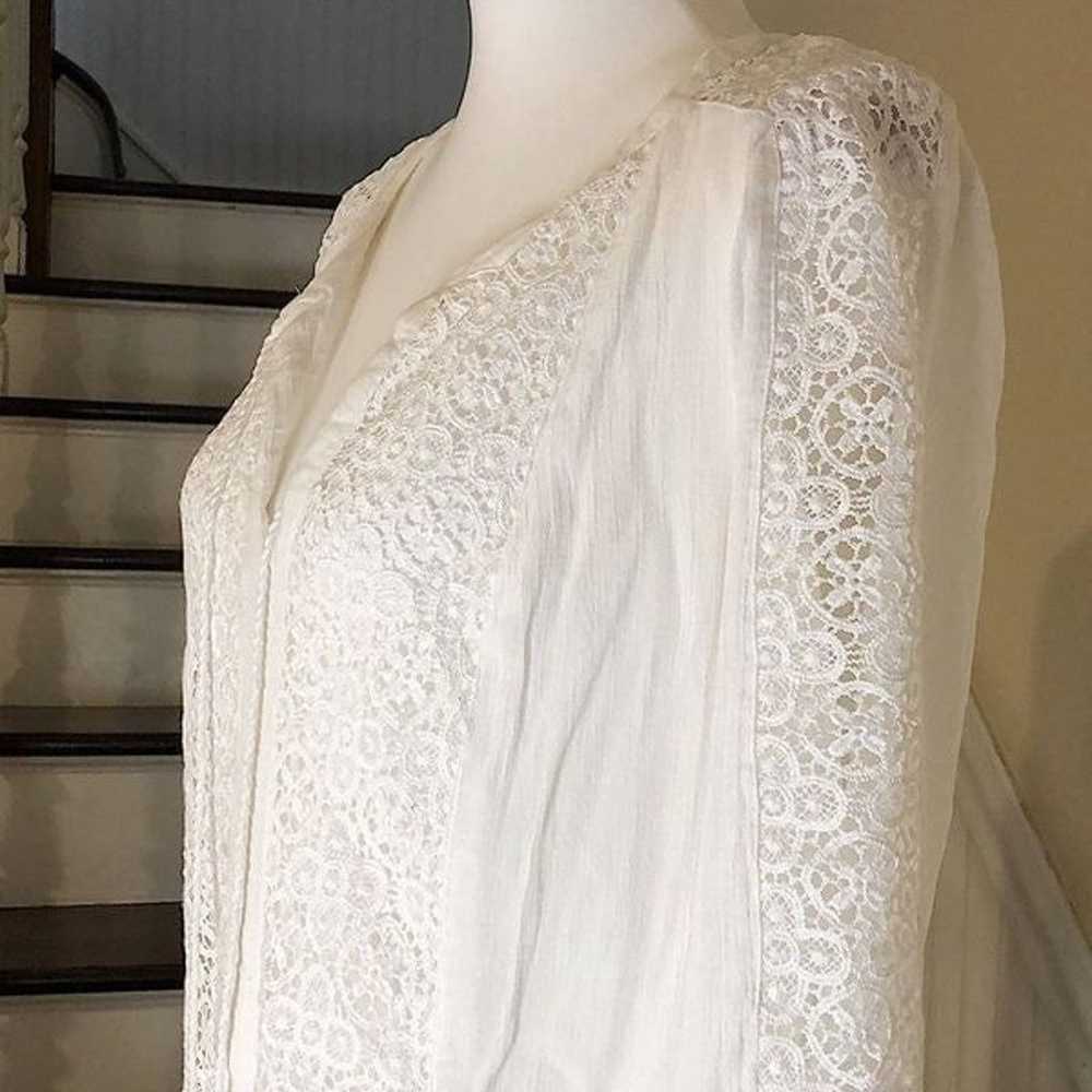 LUCKY BRAND Fully Lined White Crochet Long Sleeve… - image 5