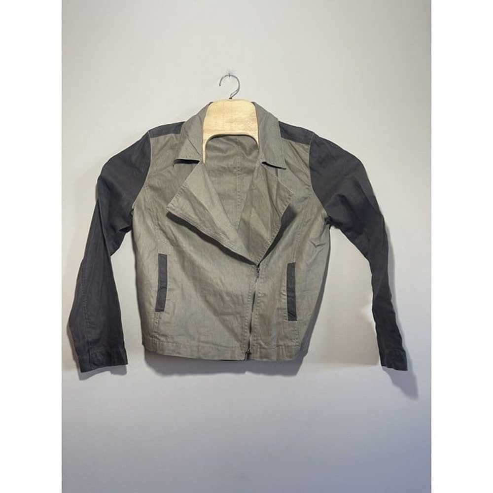 Eileen Fisher Asymmetrical Zip Moto Jacket-Org Li… - image 2