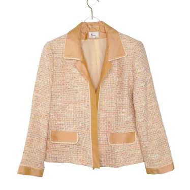 1980s Vintage Alouette Pink Tweed Blazer Jacket Sm