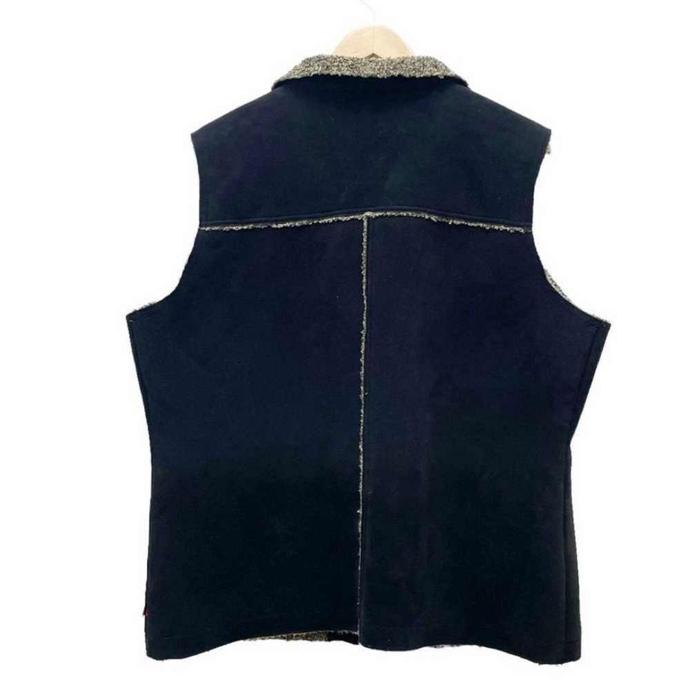 Woolrich Black Faux Suede Shearling Vest Western … - image 2