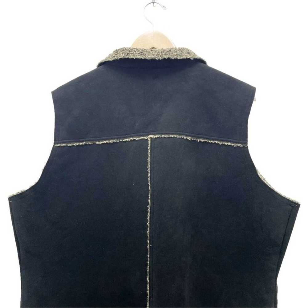 Woolrich Black Faux Suede Shearling Vest Western … - image 6