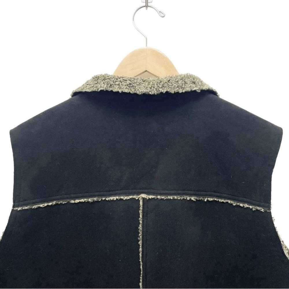 Woolrich Black Faux Suede Shearling Vest Western … - image 8