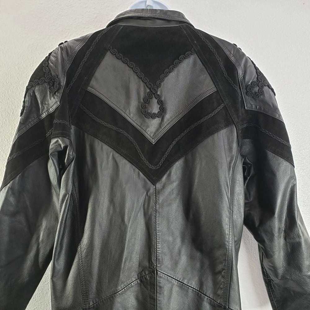 Womens Vintage Winlit Leather Jacket Black Genuin… - image 11