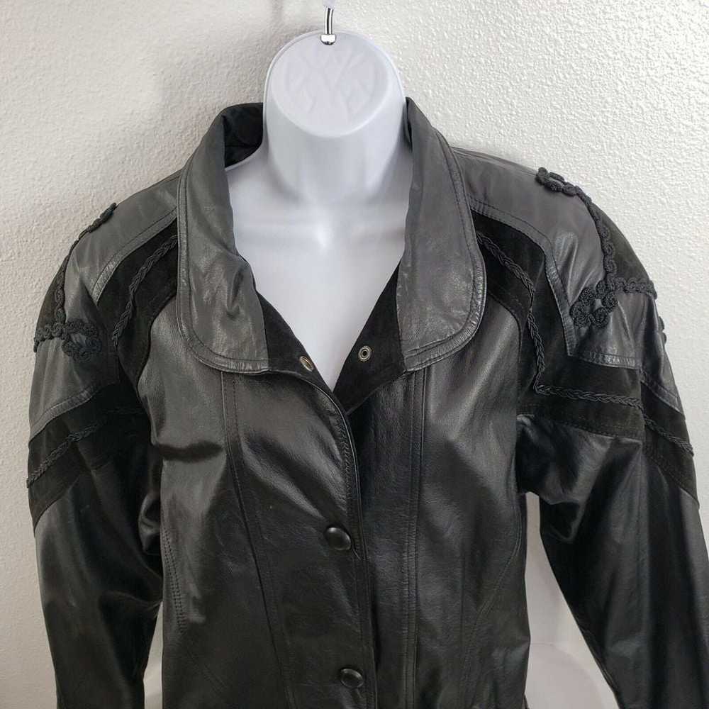 Womens Vintage Winlit Leather Jacket Black Genuin… - image 12