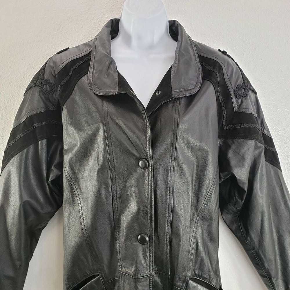 Womens Vintage Winlit Leather Jacket Black Genuin… - image 4