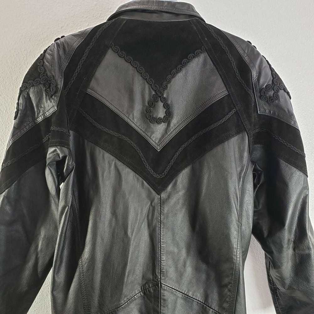 Womens Vintage Winlit Leather Jacket Black Genuin… - image 6