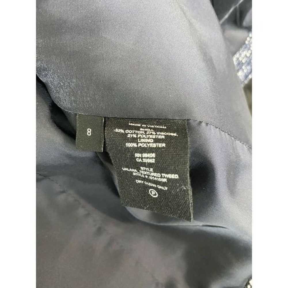 Theory Ualana Jacket Sz 8 Navy Blue Tweed Open Fr… - image 10