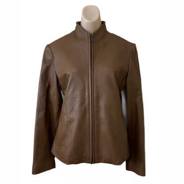 Coldwater Creek Medium Lambskin Jacket Tan Leather