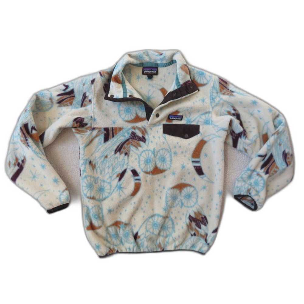 patagonia owl printed snap-t synchilla fleece pul… - image 1