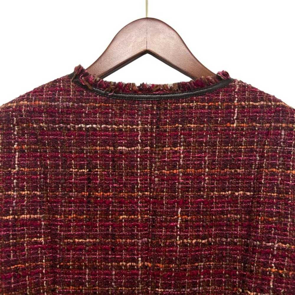 Lafayette 148 Marbled Tweed Fringed Jacket Multi … - image 7