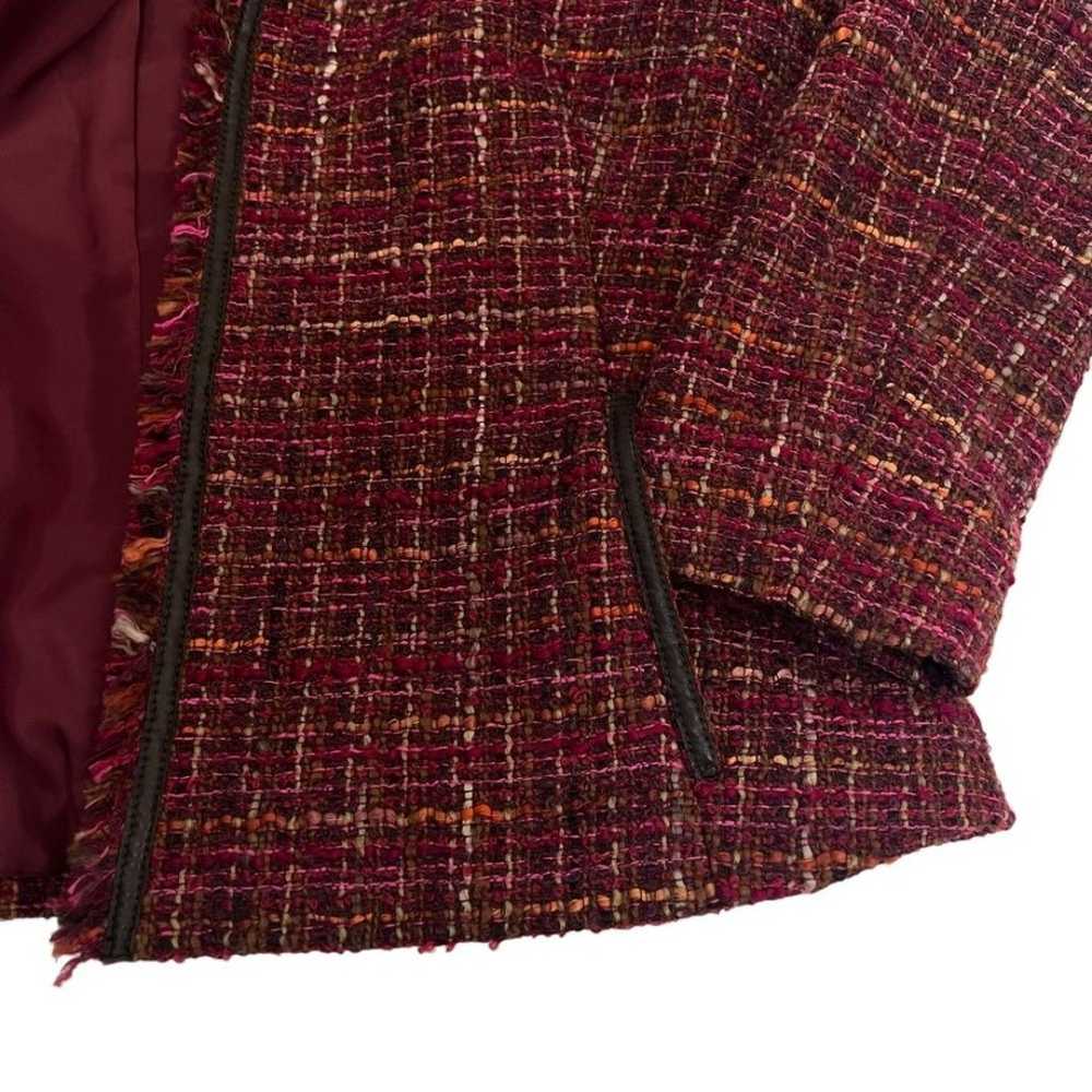 Lafayette 148 Marbled Tweed Fringed Jacket Multi … - image 8