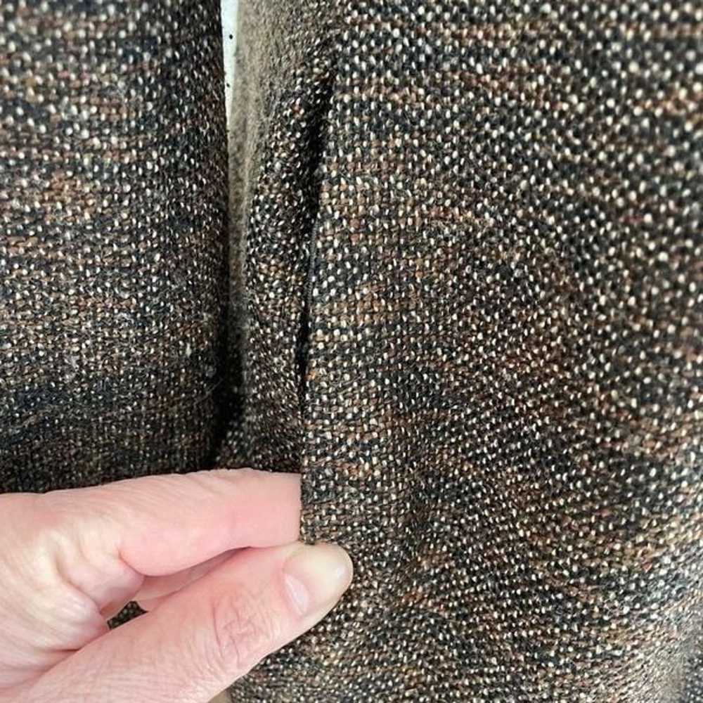 Zara Woman Brown Tweed Wool Blend Belted Coat S M - image 8