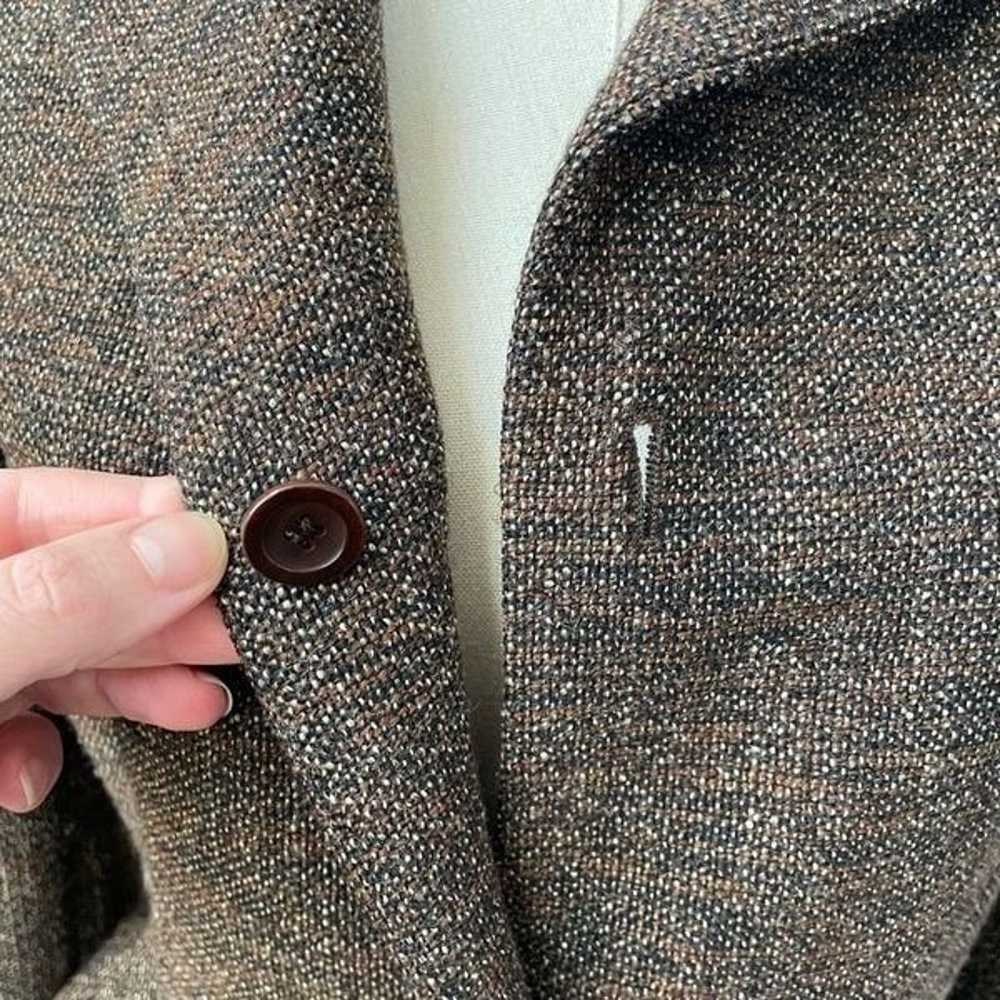 Zara Woman Brown Tweed Wool Blend Belted Coat S M - image 9