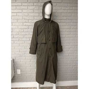 Bill Blass Long Trench Coat with Removable Hood /… - image 1
