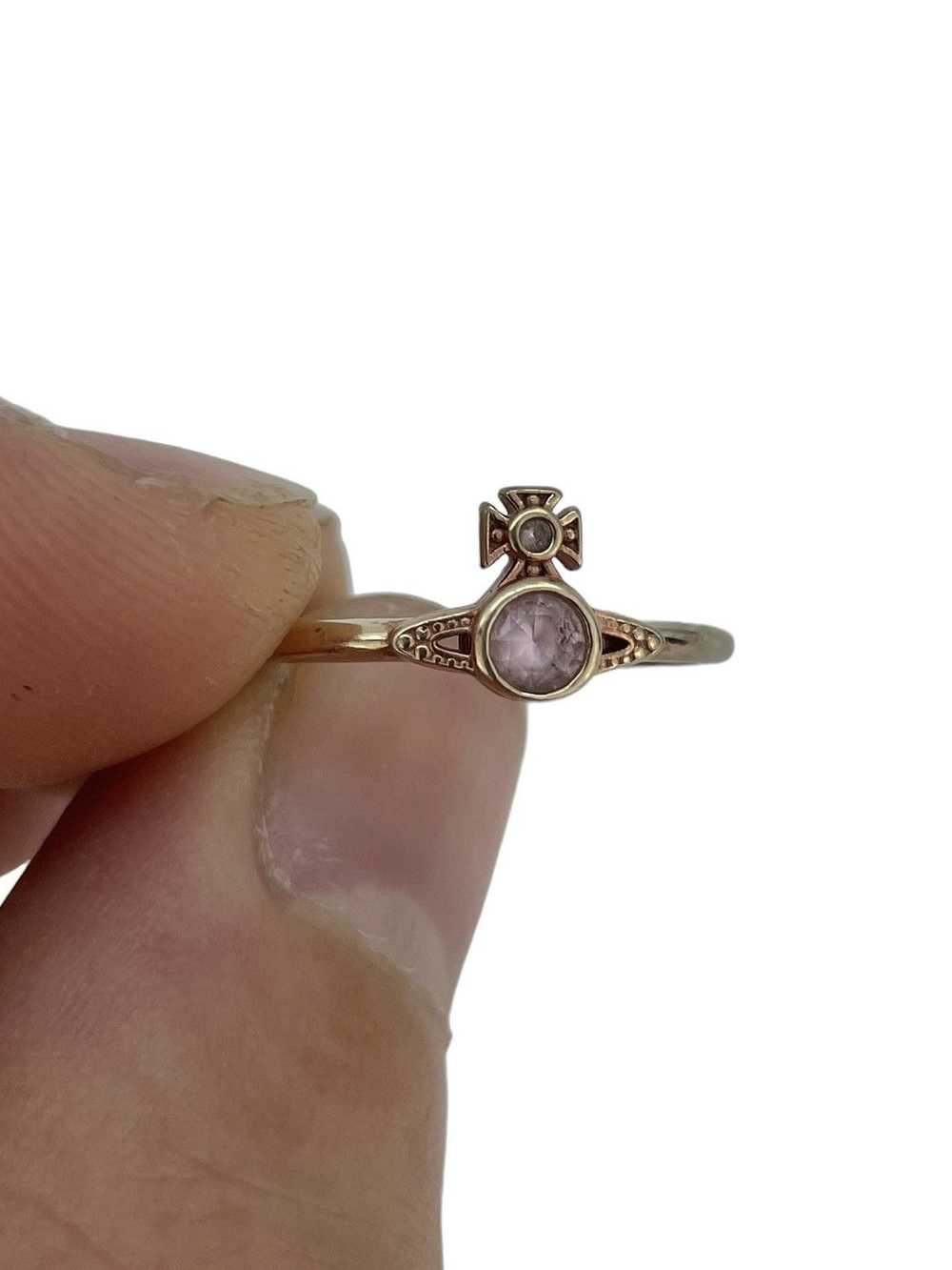 Vivienne Westwood Pink Crystal Orb Ring - image 11