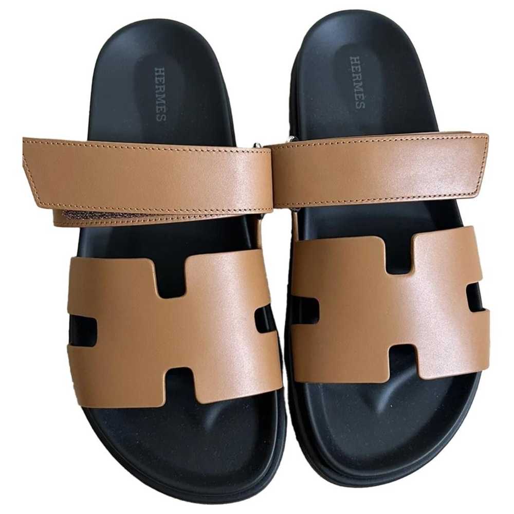 Hermès Chypre leather sandals - image 1